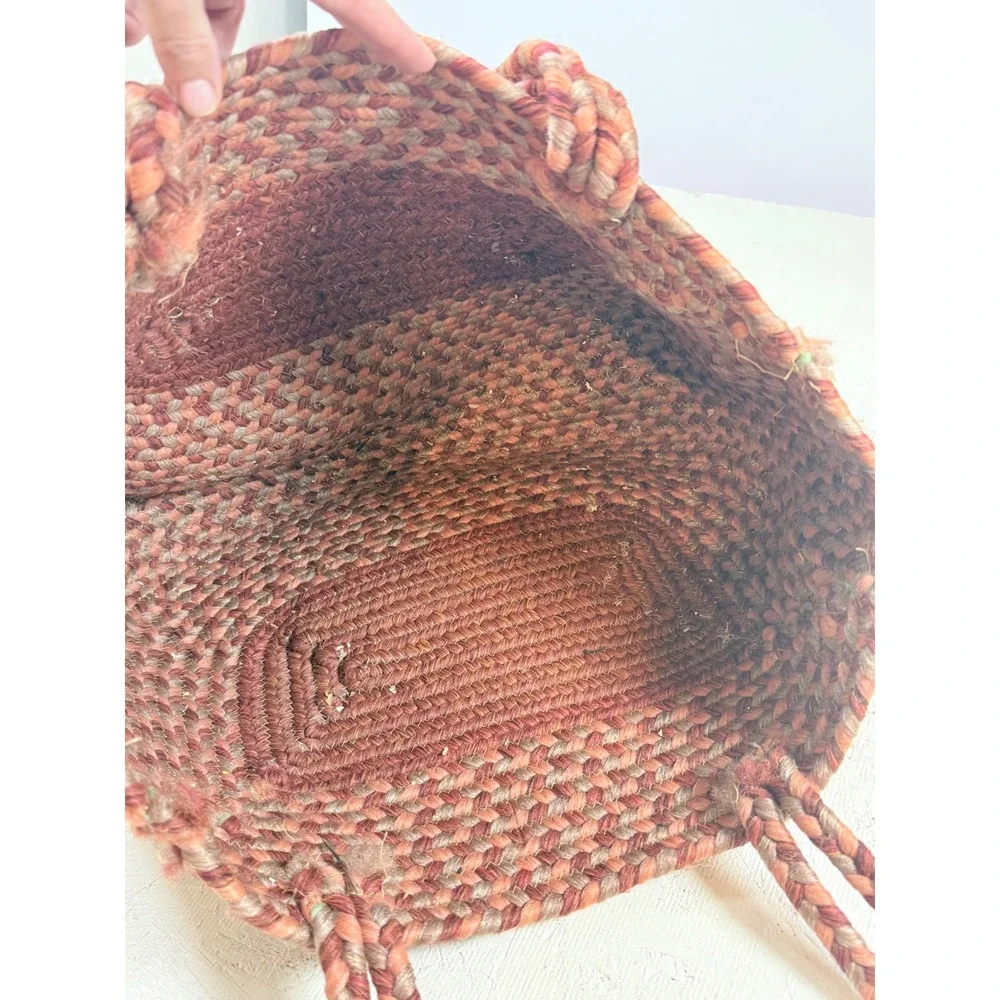 Lolo Rugs Braided Tote Bag Earth‎ Tones